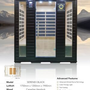 Serene 4 in Black (4 seater Dry Far Infrared sauna)